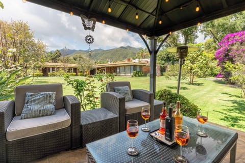 A perfect spot for evening drinks while watching the mountains shift with the light.