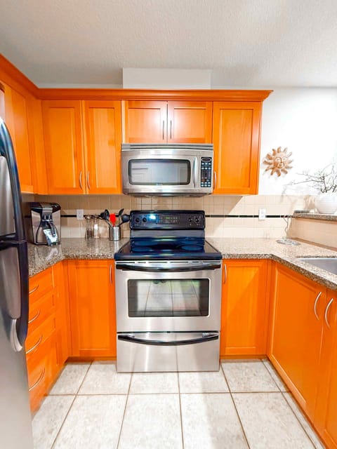 Unit A. All the kitchen conveniences.