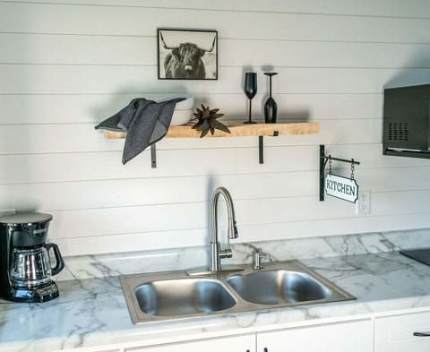 Kitchenette sink and drip coffee maker