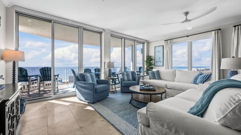 Mustique 801 - Bright and airy living area offering relaxing views of the Gulf.