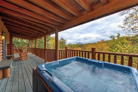 Raccoon Heaven's bubbling hot tub