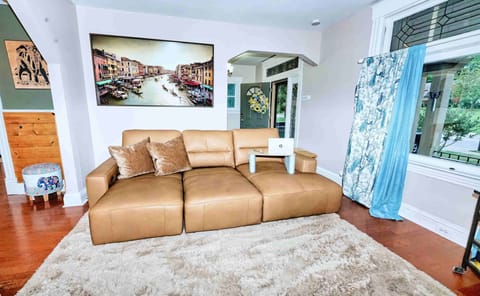 Couch seats pull out for your comfort or extra sleeping space.