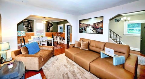 Couch seats pull out for your comfort or extra sleeping space.