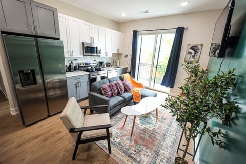 Your living area with cozy furnishings and warm lighting.

