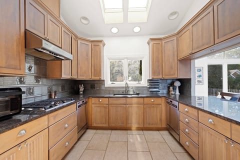 Gourmet kitchen has lots of counter space