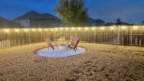 Backyard with fire-pit build in 