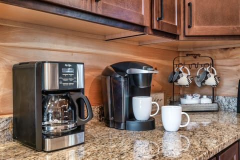 Enjoy coffee every morning at the cabin