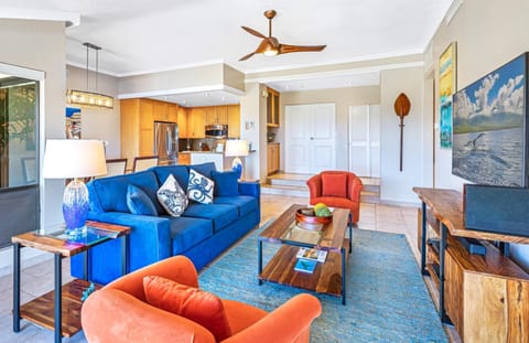 Colorful coastal living room with modern finishes and tropical flair.    KGV-24P2