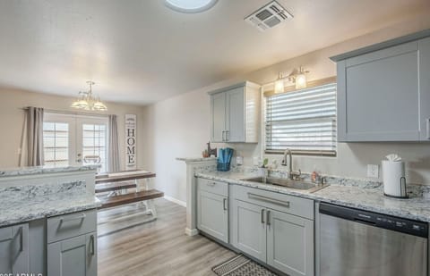 Dishwasher and large, deep sink.