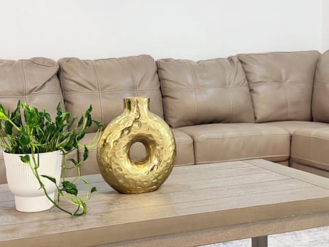 Sink into plush leather comfort in your spacious living room