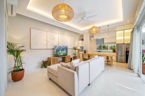 Open Airy with Natural Light Living Room and Kitchen