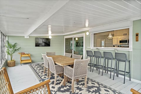 This dining area is located off the kitchen