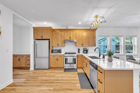 Well-stocked kitchen offering comfort and practicality