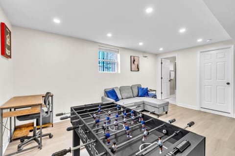 Multi-purpose room designed for gaming, working, and relaxing
