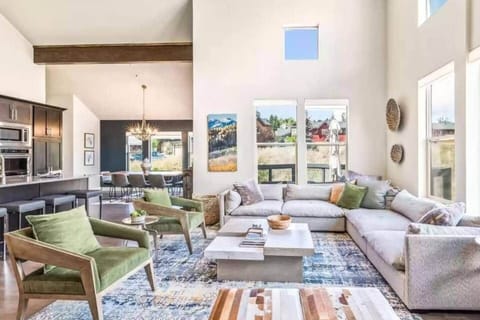 Open living area and kitchen