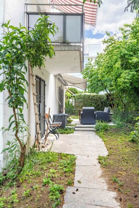 Garden entrance pathway leading to the house