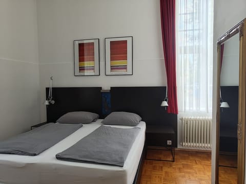 Comfortable bedroom with double bed