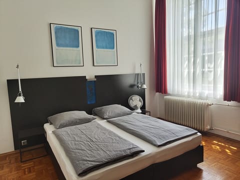 Comfortable bedroom with double bed