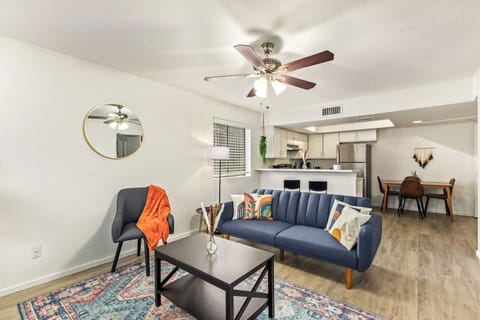 Comfortable seating arranged for conversation and relaxation.

