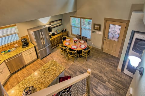 View from loft of dining & kitchen.
