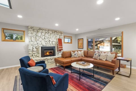 Super cozy living room with brand new couch