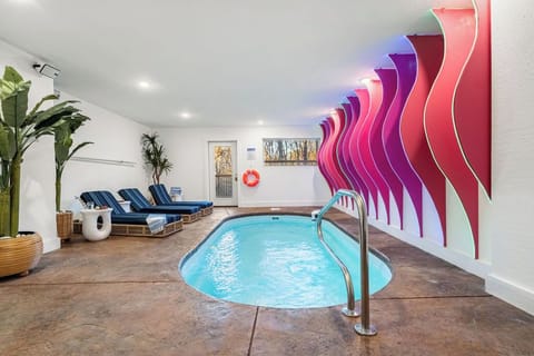 Enjoy our lovely heated indoor pool! The pool is kept at a comfortable 80°F. While it can’t be heated beyond that, we also have a wonderful hot tub waiting for you on the deck, which is perfect for relaxing and warming up. We hope you enjoy both!