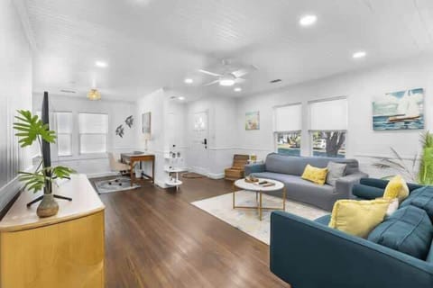 Cute and Comfortable Living Room, with a Tv with Roku streaming