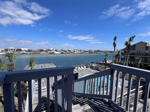 View from second balcony overlooking the pool