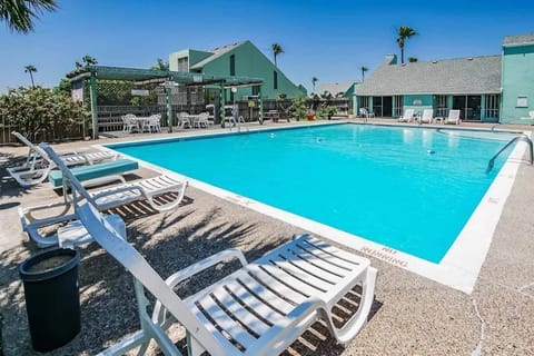 Spacious outdoor pool area perfect for soaking up the Texas sun.