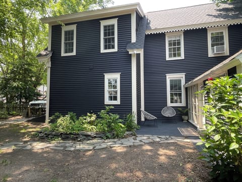 Large fenced in yard with shady quiet spots to sit and chat. 