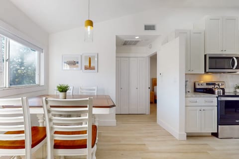 Dining table seats four