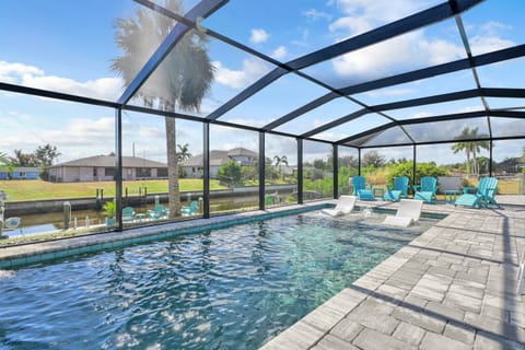 Pool overlooking gulf access canal