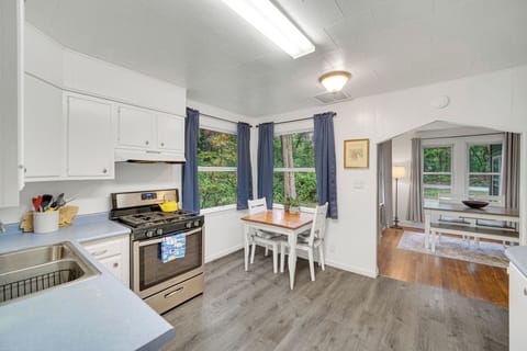 Kitchen view of the dining room.