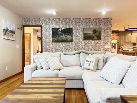 Living area with inviting soft cushions.