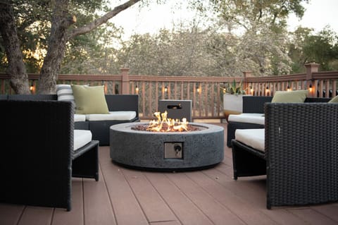 Fire pit and seating for the whole family!