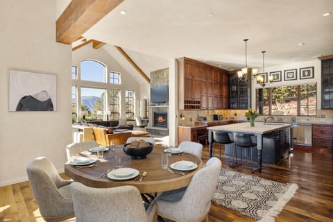 Sprawl out in your beautiful living room with the dining and kitchen spaces in the adjacent room.