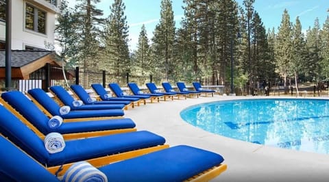 Poolside lounging area