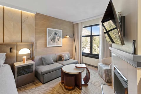 Cozy Living Area w/ Gas Fireplace, 50" Smart TV & Mountain Views