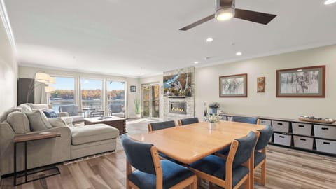 Open-concept living spaces with stunning lake views from every angle
