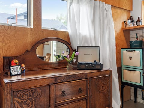 Guest house has a record player