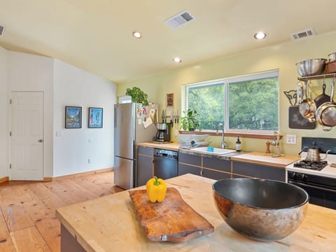 Large open kitchen for group meals
