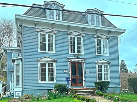 Restored 1869 Second Empire house with original details steps to downtown Mystic