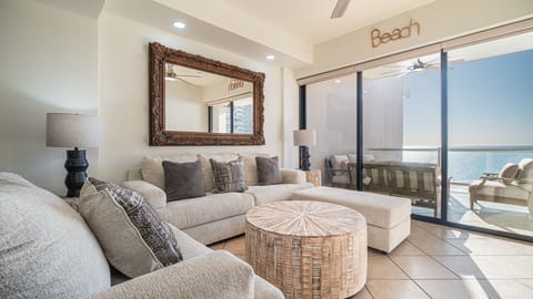 living room and balcony
