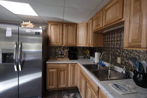 Full kitchen setup—perfect for cooking meals during your trip