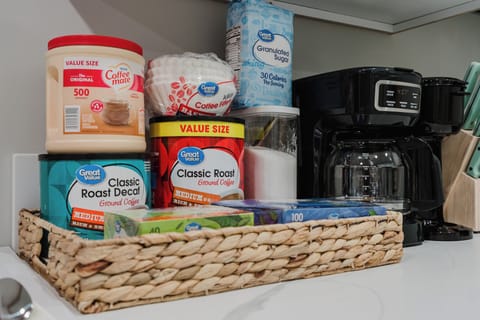 Enjoy coffee anytime with our convenient coffeemaker.