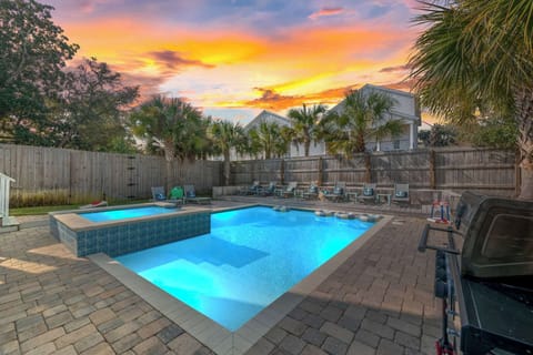 Your private oasis with a heated pool and spa.