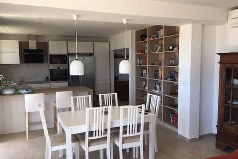 Kitchen and indoor dining area