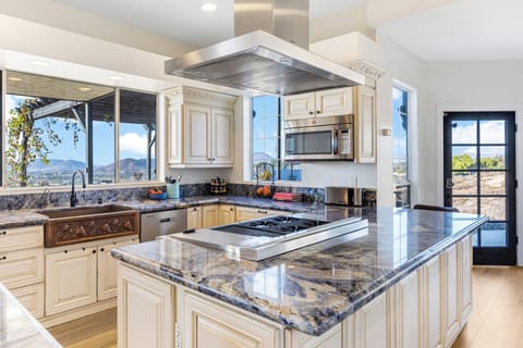 Kitchen stocked with essentials.
