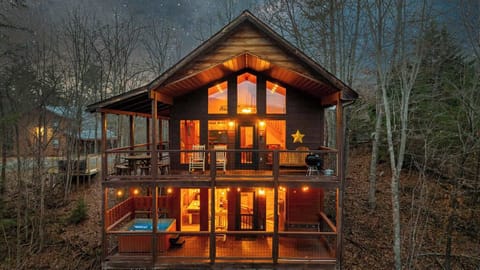 End the day with mountain air and a peaceful cabin glow.