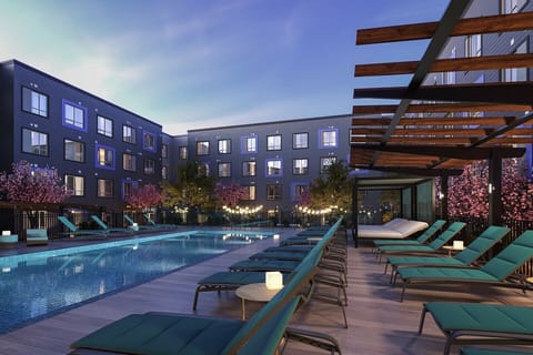 Seasonal pool with poolside lounge seats designed to relax and refresh out esteemed guests.